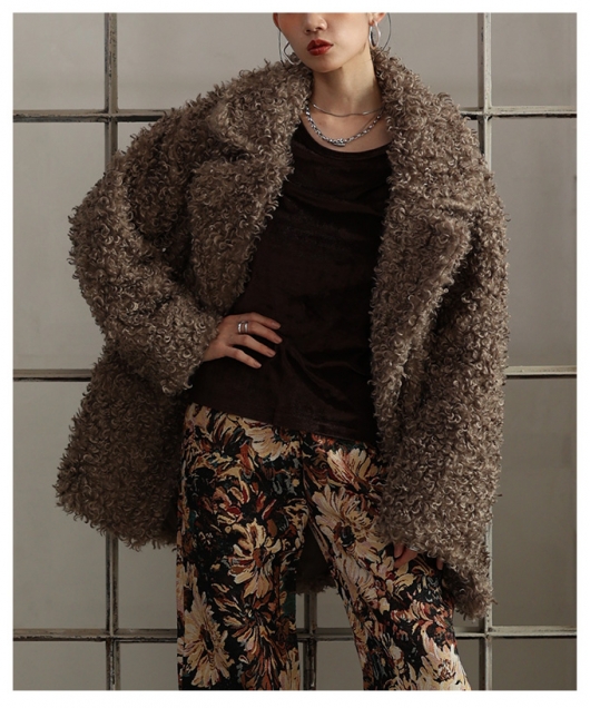 レディース 大人 上品 プードルファーダブルミドルコート【10月20日20