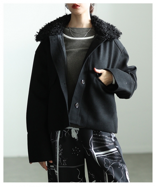 レディース 大人 上品 ボアカラージャケット 【10月22日20時販売新作