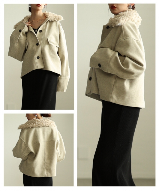 レディース 大人 上品 ボアカラージャケット 【10月22日20時販売新作