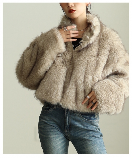 レディース 大人 上品 フェイクファーショート丈ジャケット【11月12日
