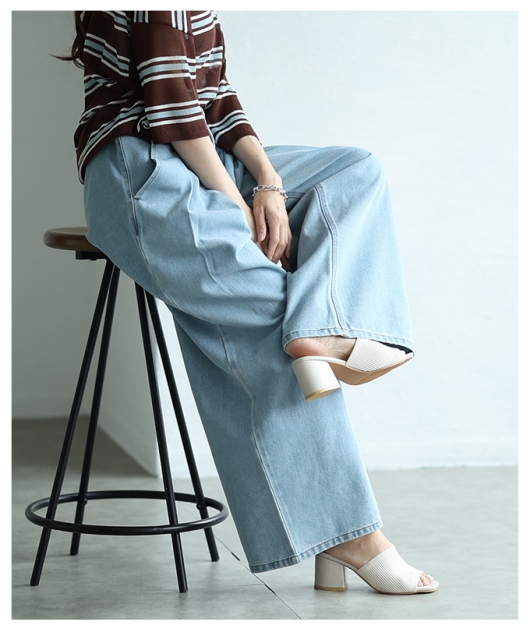 camphor woodダブルポケットリジッドバギーデニムパンツ