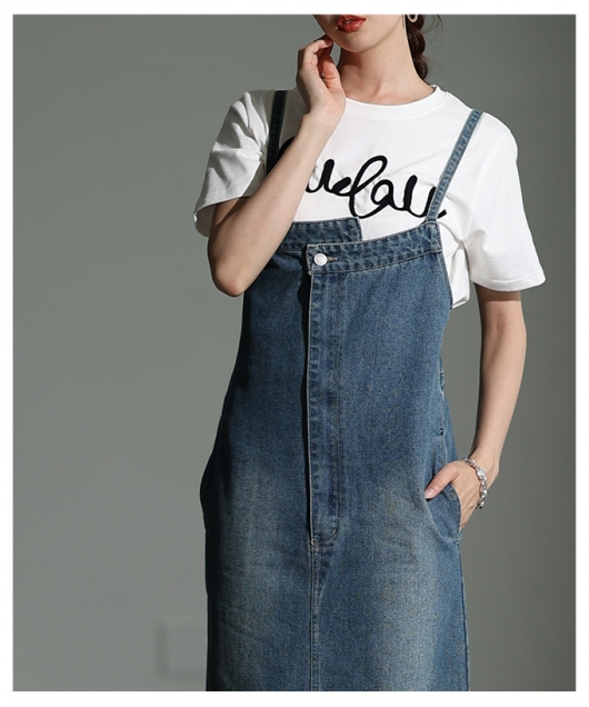 レディース 大人 上品 アシンメトリーデニムジャンパースカート