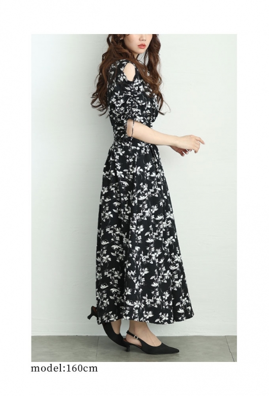 kayme 膝丈ワンピース カシュクールワンピース ウエストリボン モザイク カシュクール ウエストリボン ワンピース タイトドレス 膝丈