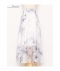 水彩で描かれた花柄シフォンスカート