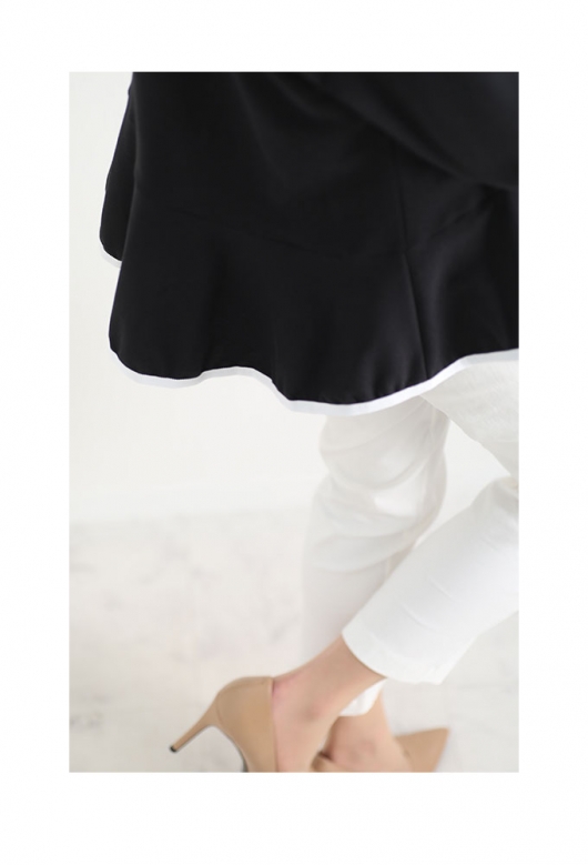 レディース 大人 上品 キレイシルエットのペプラム女優パーカー aljun