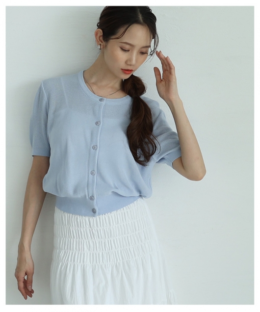 レディース 売れ筋商品|||トップス カーディガン サマーニット 半袖 夏服 セーター グレー ブルー イエロー ピンク 大人可愛い きれいめ 30代 40代 50代 女性 サワアラモード Sawa a la mode レディース トップス カーディガン サマーニット