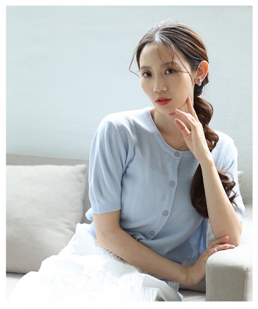 レディース 売れ筋商品|||トップス カーディガン サマーニット 半袖 夏服 セーター グレー ブルー イエロー ピンク 大人可愛い きれいめ 30代 40代 50代 女性 サワアラモード Sawa a la mode レディース トップス カーディガン サマーニット