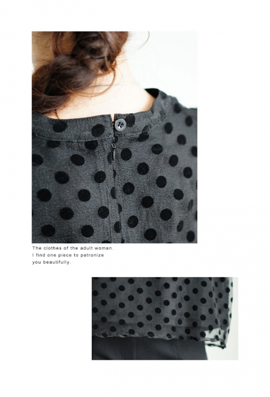 レディース 大人 上品 レディに決まるドット柄シアートップス