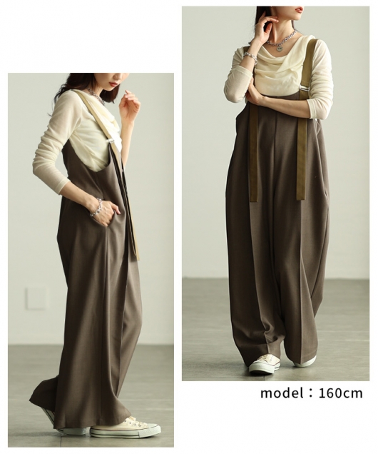 レディース 大人 上品 サロペットパンツ almam-285010｜レディース