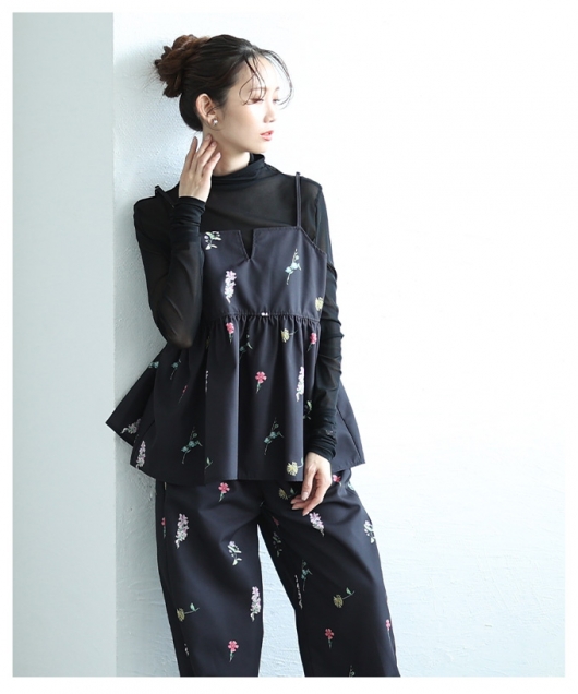 column♡オールインワン プリーツキャミソールオールインワンesutoreja ワンピース