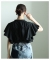フレアスリーブキーネックブラウス フレアスリーブキーネックブラウス