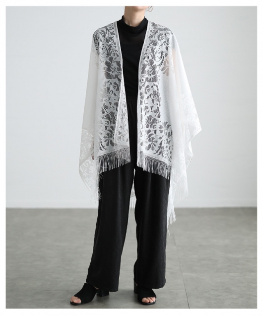 希少美品 アタッチメント 黒 ロングストールアシンメトリー