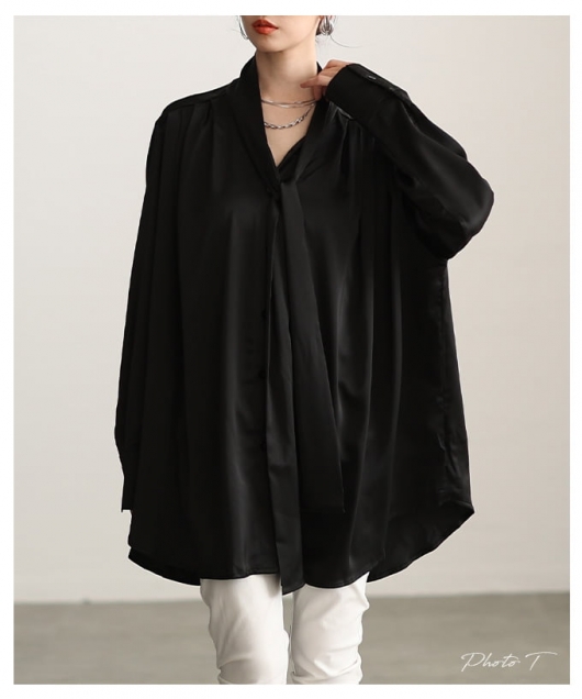 mm6 ブラック プリーツ ブラウス ポンチョ MM6 Maison Margiela