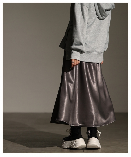 レディース 大人 上品 サテンフレアスカート almam-84150｜レディース