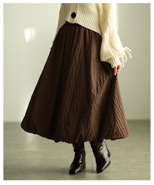 レディース 大人 上品 バルーンロングスカート almam-84163