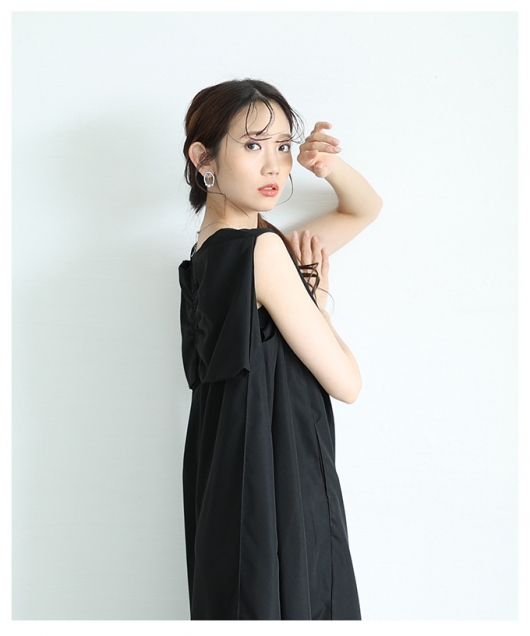 ADEAM ノースリーブ リボン ワンピース 黒 ベージュ アディアム ADEAM 新品未使用品 ベージュ ノースリーブ