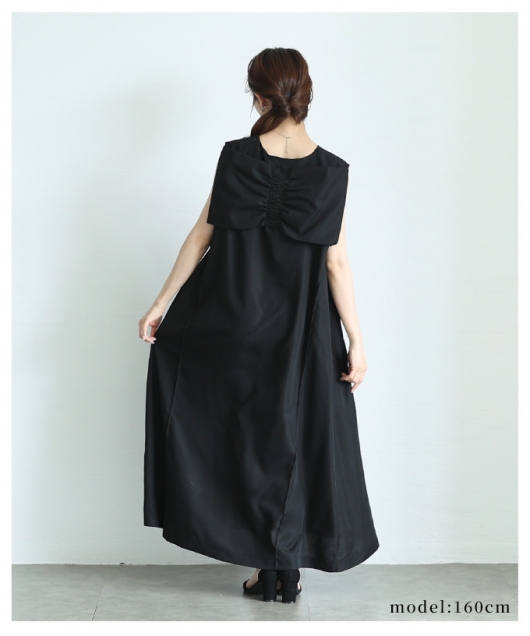 美品♡ アルマーニエクスチェンジ ノースリーブワンピース　リボン　ドット　M ESTNATION / マイクロタフタショルダーリボンノースリーブ
