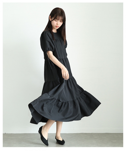 レディース 大人 上品 ふんわり甘めな大人のティアードワンピース
