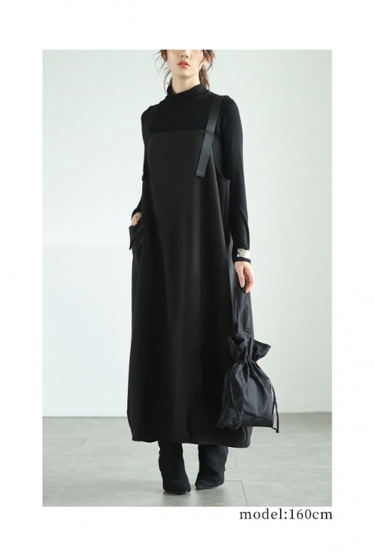 レディース 大人 上品 大人の抜け感コクーンジャンパースカート alsw