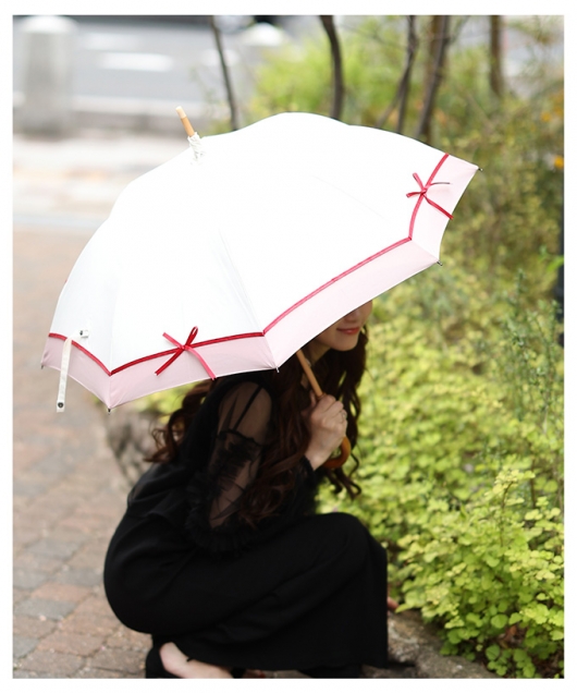 UVカット99.9%リボンモチーフ晴雨兼用日傘