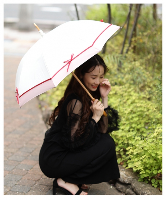 UVカット99.9%リボンモチーフ晴雨兼用日傘