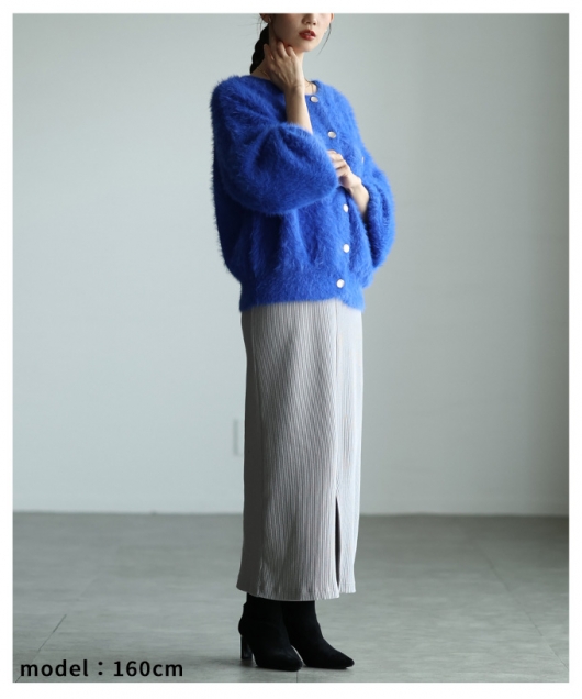 【美品.近年モデル】EVERDAY I LIKE.　クルーネックカーディガン　青 Deuxieme Classe（ドゥーズィエムクラス）の「*EVERYDAY I LIKE クルー