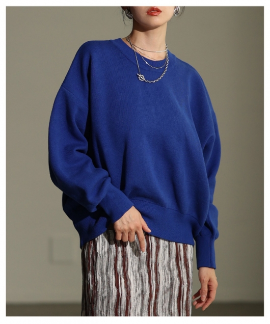 レディース 大人 上品 スウェットライクニットプルオーバー【10月29日