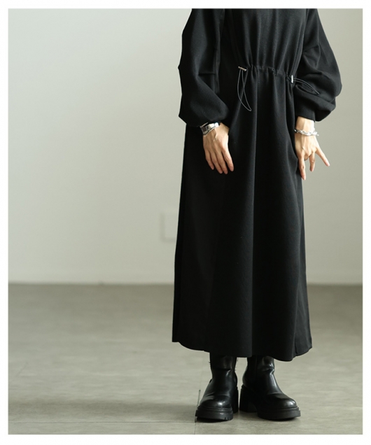 レディース 大人 上品 切替タックスリーブドロストワンピース【11月12