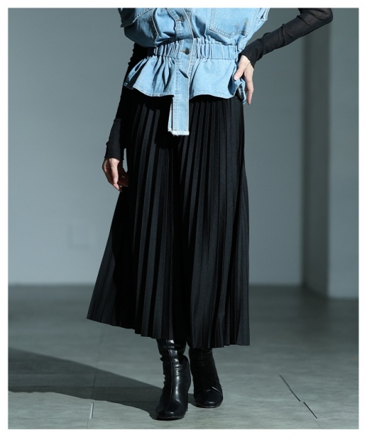 レディース 大人 上品 ミディアムプリーツスカート【9月3日20時