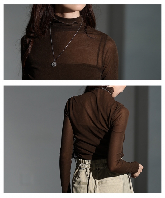 レディース 大人 上品 メッシュシアートップス【メール便可】 mode