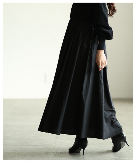 レディース 大人 上品 ドッキングフレアロングワンピース mode-10080