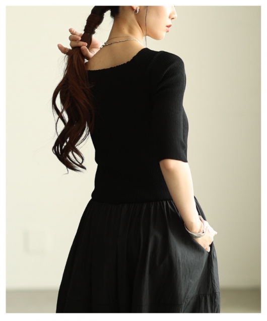 レディース 大人 上品 ドッキングフレアロングワンピース【10月4