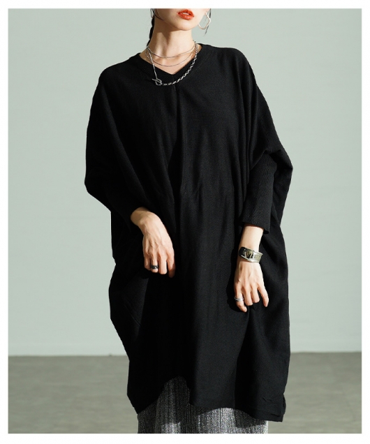 レディース 大人 上品 ビッグシルエットニットチュニック【11月22日20
