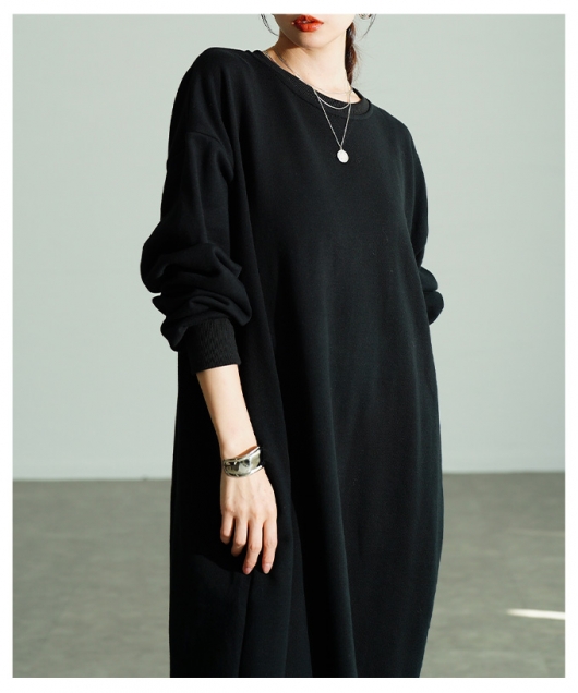 レディース 大人 上品 スウェットプルオーバーワンピース【11月22日20