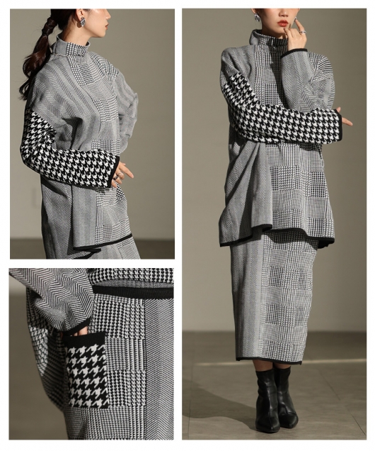 レディース 大人 上品 千鳥格子柄セットアップ【11月27日20時販売新作