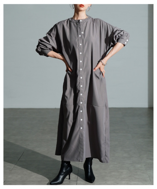 ARTS＆SCIENCE ノーカラーロングシャツワンピース 定価65000円 ARTS＆SCIENCE ノーカラーロングシャツワンピース 定価65000円 【公式