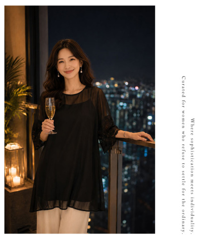 レディース 大人 上品 レースポイントシアーチュニック 【4月22日20時 