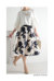 リボン刺繍の花模様フレアAラインスカート