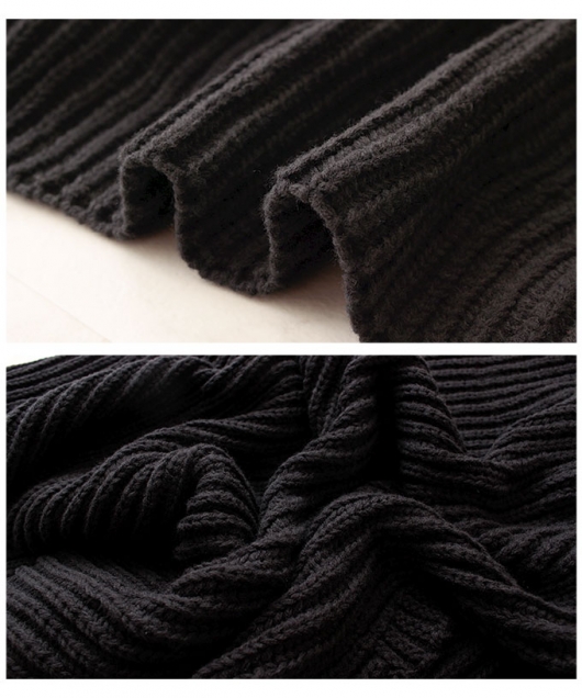 レディース 大人 上品 ローゲージニットのリブ編みタートルネック