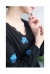 青い薔薇咲く花刺繍チュールワンピース