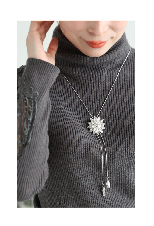 507Bz【大人可愛い】ネックレス しずく 高級感 パール シルバー S925 アクセサリー