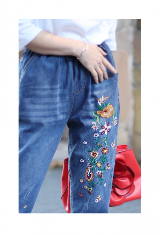 45rpmモールサージの花柄パンツsize1