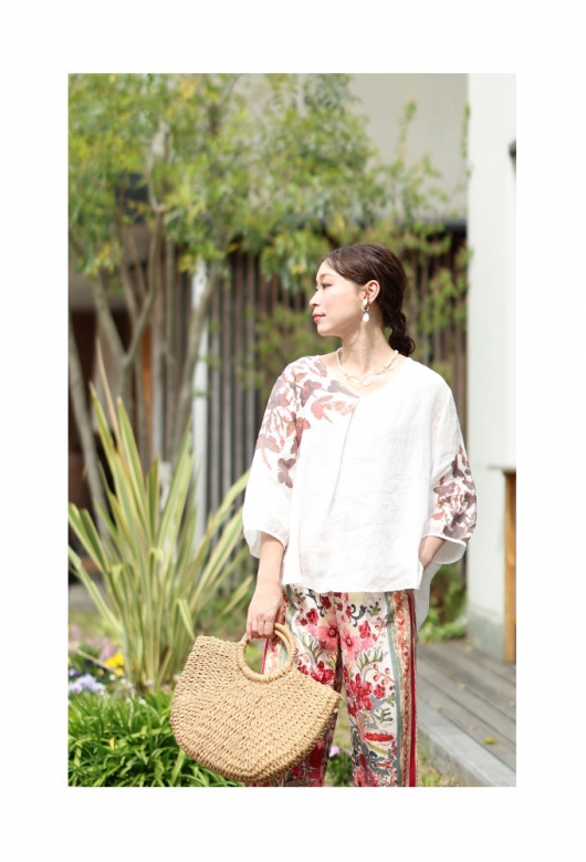 momonohana ブラウス　作家さま　リネン momonohana ブラウス 作家さま リネン