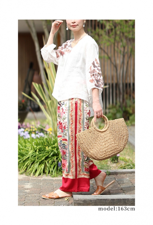 momonohana ブラウス　作家さま　リネン momonohana ブラウス 作家さま リネン