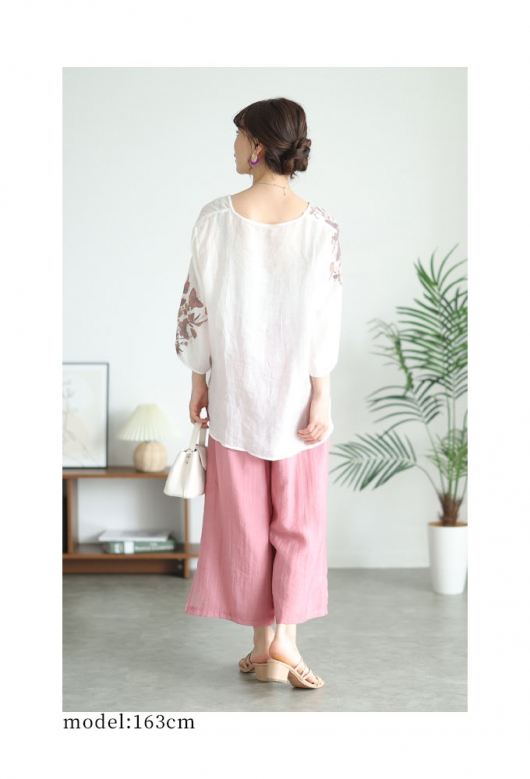 SACRA｜サクラ ｜MONO FLOWERS PANTS｜フラワーワイドパンツ