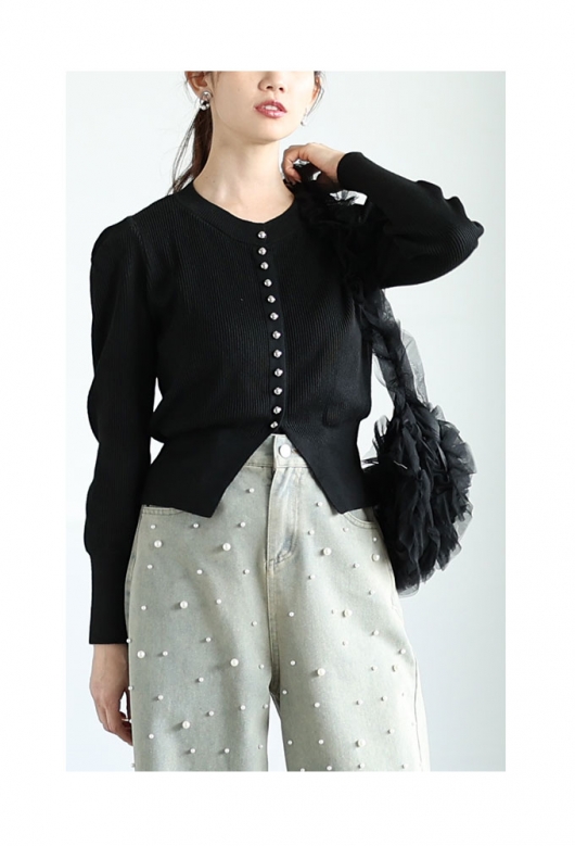 レディース 大人 上品 カーディガンと花柄ジャガードスカートの