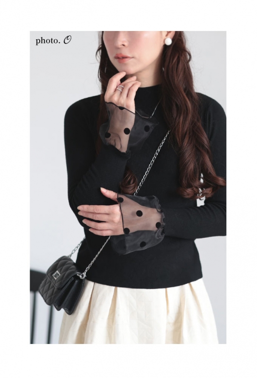 イベントセール】 レディース 大人 上品 フロッキードット切替フレア