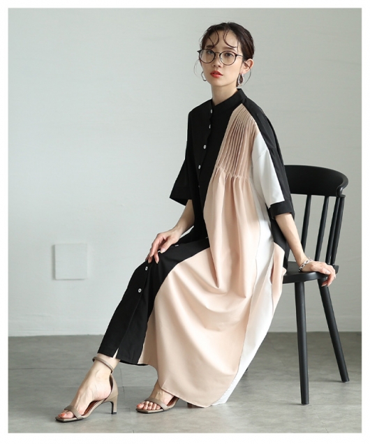 定価16万未使用/シルク100% アシンメトリーワンピース yohaku｜メリノ  