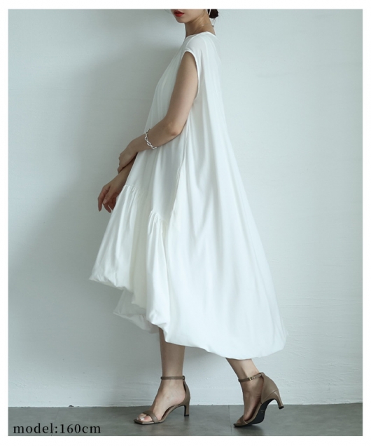 レディース 大人 上品 ふわりと躍るバブルヘムフィッシュテール