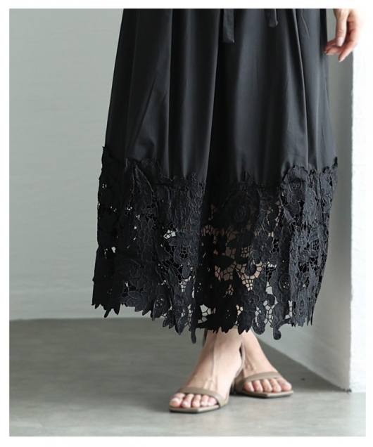547t*トリココムデギャルソン 裾レース フレアスカート 547t*トリココムデギャルソン 裾レース フレアスカート